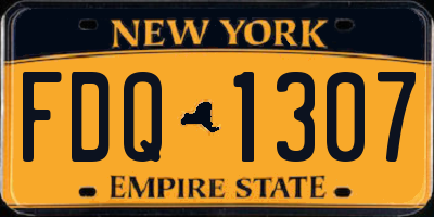 NY license plate FDQ1307
