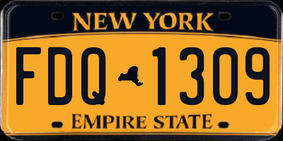 NY license plate FDQ1309