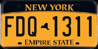 NY license plate FDQ1311