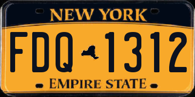 NY license plate FDQ1312