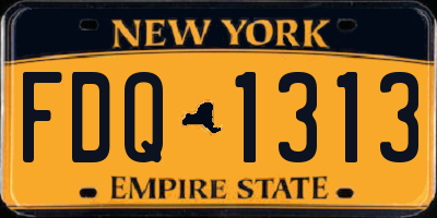 NY license plate FDQ1313