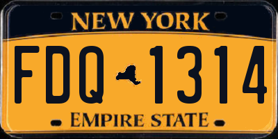 NY license plate FDQ1314