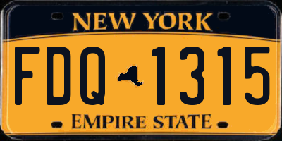 NY license plate FDQ1315