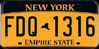 NY license plate FDQ1316