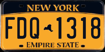 NY license plate FDQ1318