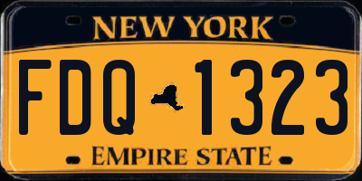 NY license plate FDQ1323