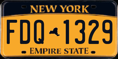 NY license plate FDQ1329