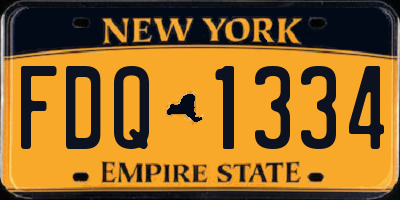 NY license plate FDQ1334