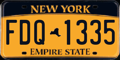 NY license plate FDQ1335
