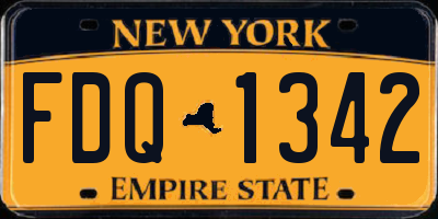 NY license plate FDQ1342