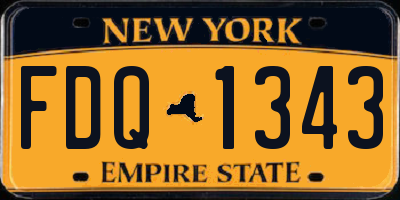 NY license plate FDQ1343