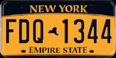 NY license plate FDQ1344