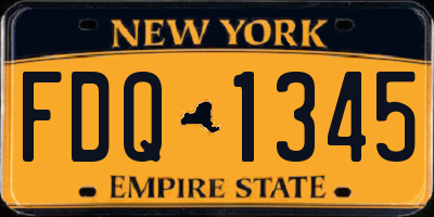 NY license plate FDQ1345