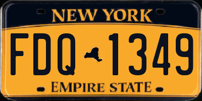 NY license plate FDQ1349