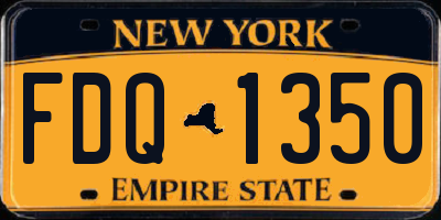 NY license plate FDQ1350