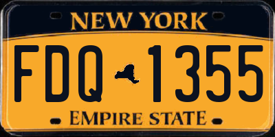 NY license plate FDQ1355