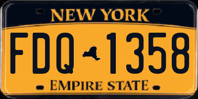 NY license plate FDQ1358