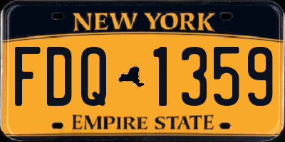 NY license plate FDQ1359