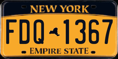 NY license plate FDQ1367