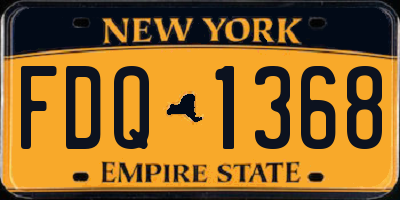 NY license plate FDQ1368