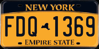 NY license plate FDQ1369