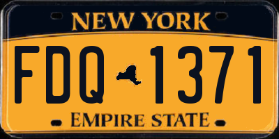 NY license plate FDQ1371