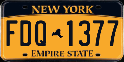 NY license plate FDQ1377