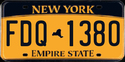 NY license plate FDQ1380