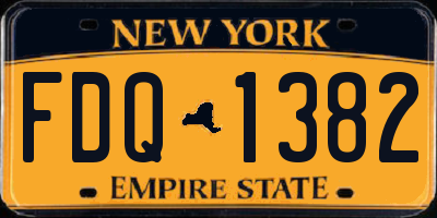 NY license plate FDQ1382