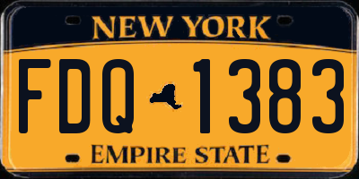 NY license plate FDQ1383