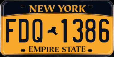 NY license plate FDQ1386