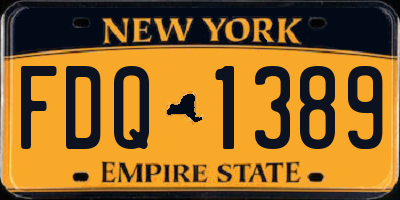 NY license plate FDQ1389