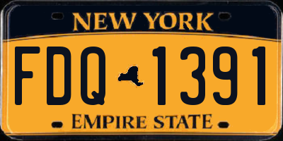 NY license plate FDQ1391