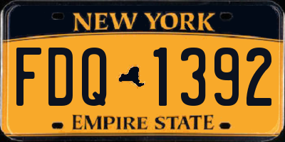 NY license plate FDQ1392