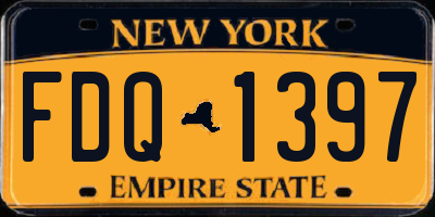 NY license plate FDQ1397