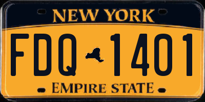 NY license plate FDQ1401
