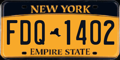 NY license plate FDQ1402