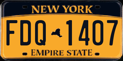 NY license plate FDQ1407