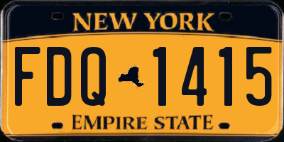 NY license plate FDQ1415