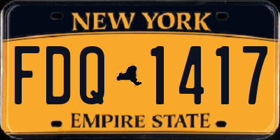 NY license plate FDQ1417