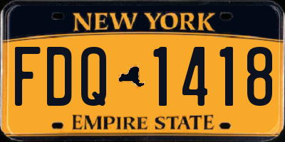 NY license plate FDQ1418