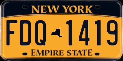 NY license plate FDQ1419
