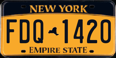 NY license plate FDQ1420