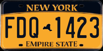 NY license plate FDQ1423
