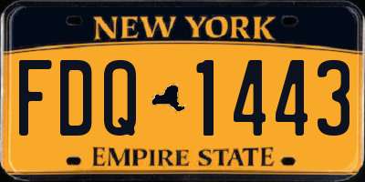 NY license plate FDQ1443