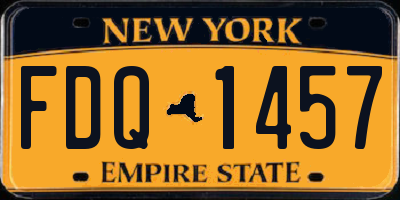 NY license plate FDQ1457