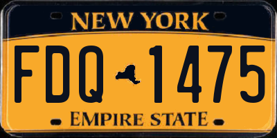 NY license plate FDQ1475