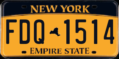 NY license plate FDQ1514