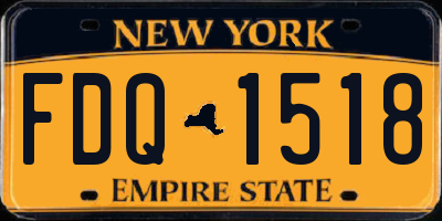 NY license plate FDQ1518