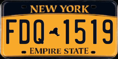 NY license plate FDQ1519